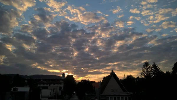 Sunset Time European City — Stock Photo, Image