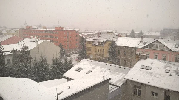 Сніжна Погода Місті Юропії — стокове фото