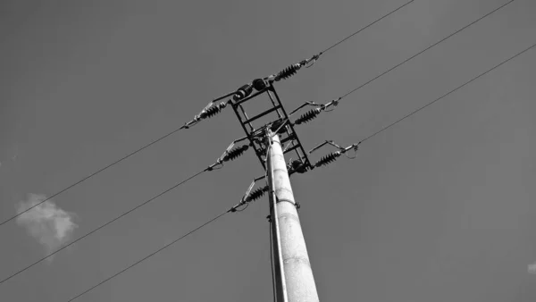 Elektrické Vedení Pozadí Oblohy — Stock fotografie