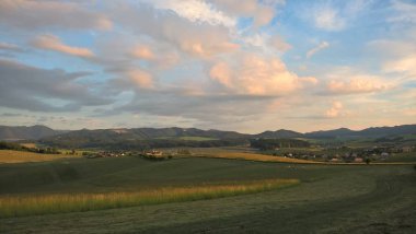Gündüz vakti dağ çayırı manzarası