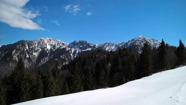 Bela Vista Montanhas Cobertas Neve — Fotografia de Stock