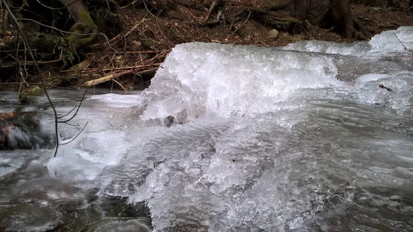 Frozen River Winter Slovakia — ストック写真