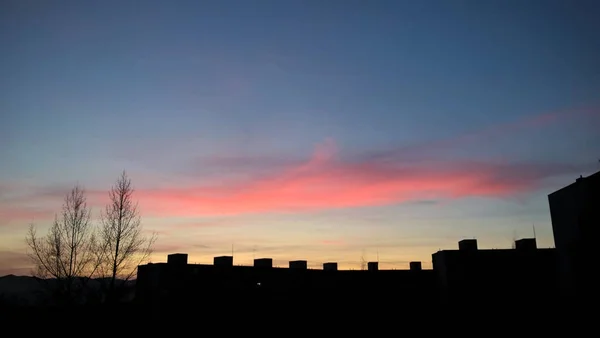 Heller Sonnenuntergang Über Der Natur — Stockfoto