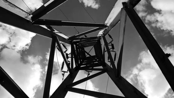 Torre Líneas Eléctricas Fondo Del Cielo —  Fotos de Stock