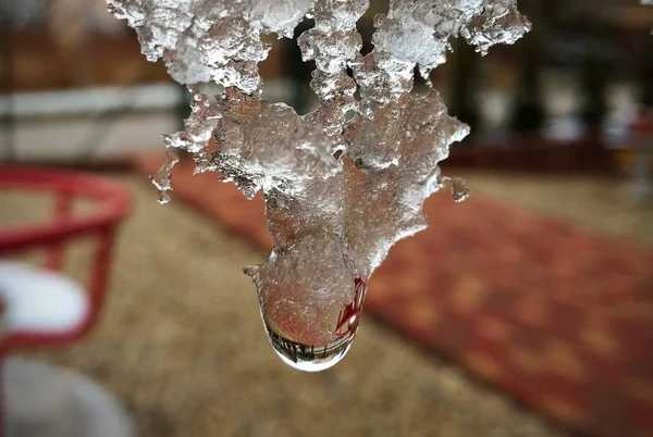 Derreter Gelo Com Reflexão Eslováquia — Fotografia de Stock