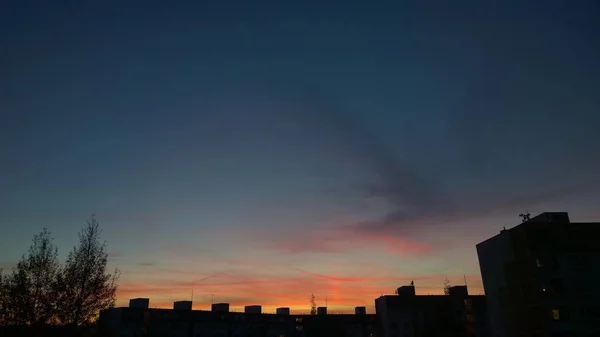 Europäische Stadt Bei Sonnenuntergang — Stockfoto