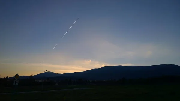 Paisaje Montaña Atardecer —  Fotos de Stock