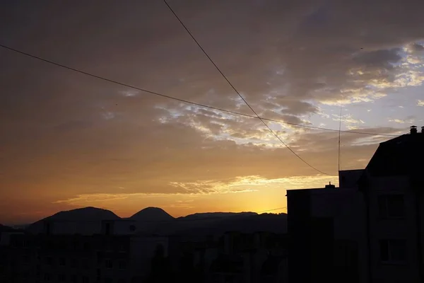 Sonnenuntergang Über Der Stadt — Stockfoto