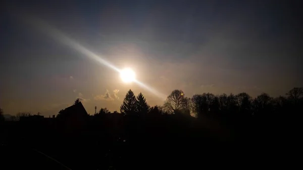 Krajina Západu Slunce Nad Horami — Stock fotografie