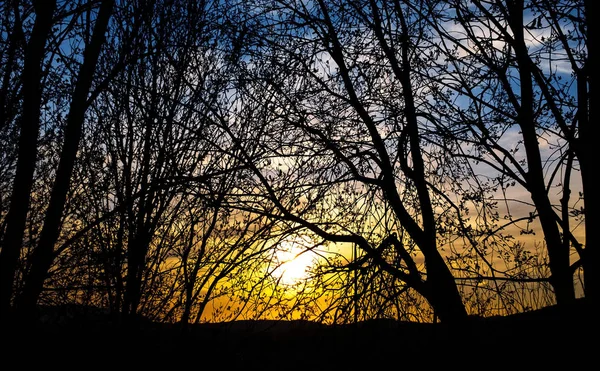 Paisagem Pôr Sol Sobre Montanhas — Fotografia de Stock