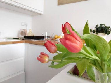 Arka planda güzel çiçekler, kapat