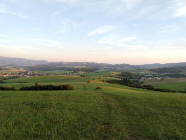 Yeşil dağ çayırı manzarası