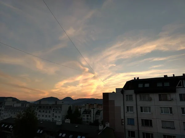 Cloudy Sky European City — Stock Photo, Image