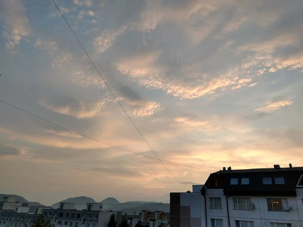 Coucher Soleil Sur Ville Européenne — Photo