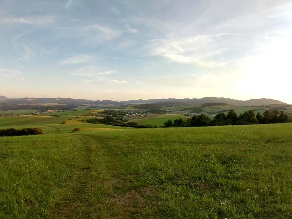 Paysage Prairie Montagne Verte — Photo