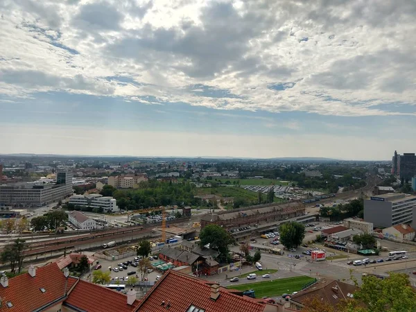 Flygfoto Över Gamla Europeiska Staden — Stockfoto