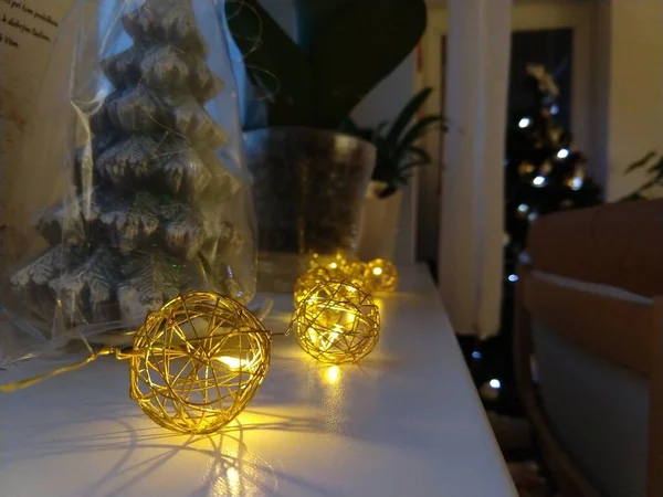 Christmas decorations  at home on background