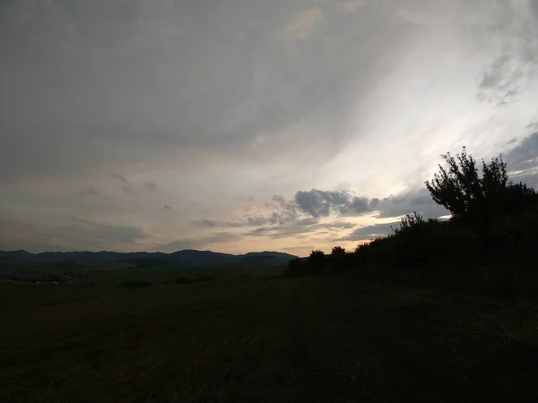 Paisagem Verão Pôr Sol Fundo — Fotografia de Stock