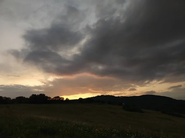 Paisagem Verão Pôr Sol Fundo — Fotografia de Stock