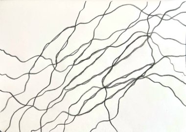 Neurographic style concept abstract traditional art illustration, circle, lines, markers and pencils