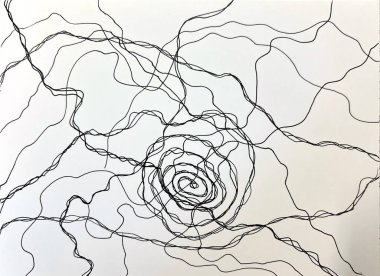 Neurographic style concept abstract traditional art illustration, circle, lines, markers and pencils