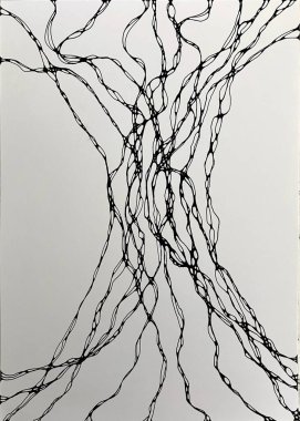 Neurographic style concept abstract traditional art illustration, circle, lines, markers and pencils