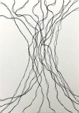 Neurographic style concept abstract traditional art illustration, circle, lines, markers and pencils