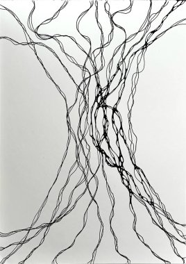 Neurographic style concept abstract traditional art illustration, circle, lines, markers and pencils