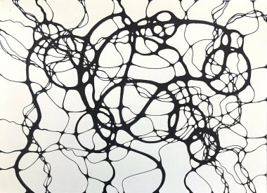 Neurographic style concept abstract traditional art illustration, circle, lines, markers and pencils