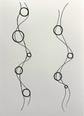 Neurographic style concept abstract traditional art illustration, circle, lines, markers and pencils