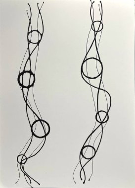 Neurographic style concept abstract traditional art illustration, circle, lines, markers and pencils