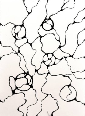 Neurographic style concept abstract traditional art illustration, circle, lines, markers and pencils