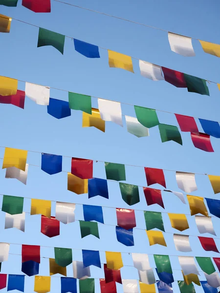 Close View Bright Arranged Flags Party Celebration — Stock Photo, Image