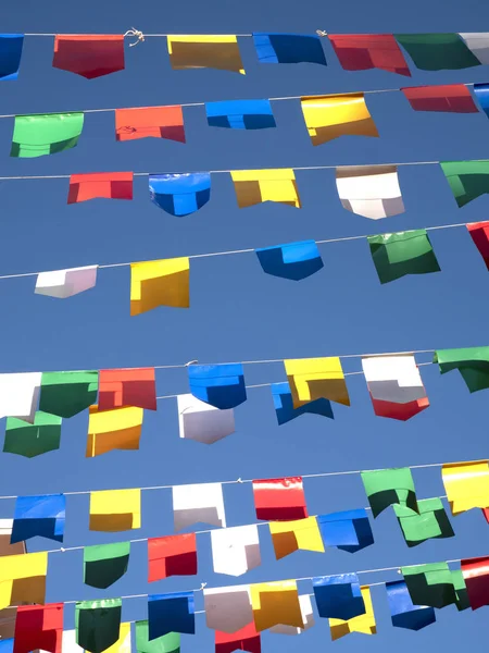 Close View Bright Arranged Flags Party Celebration — Stock Photo, Image