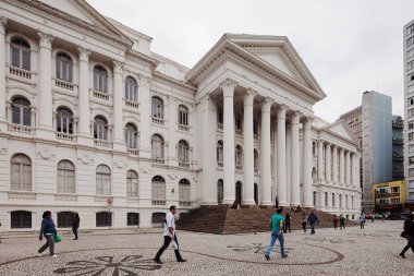 Curitiba, Parana, Brezilya- 23 Aralık 2017: şehir mimarisinin kentsel görünümü