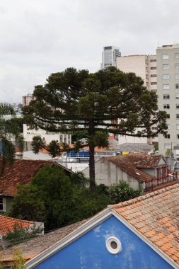 Curitiba, Parana, Brezilya- 23 Aralık 2017: şehir mimarisinin kentsel görünümü