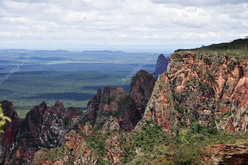 Landscape at Chapada dos Guimares, a city located in central Brazil, 62 km from the city of Cuiaba, the capital of Mato Grosso State. It is the geographic center of South America. 