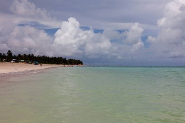 Maragogi, Alagoas / Brezilya - 30 Ocak 2019: Antunes Beach, Maragogi, Alagoas, Brezilya. Muhteşem manzara. Harika bir plaj manzarası. Turkuaz su ile Paradise plaj. 