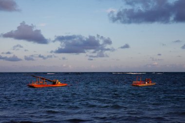 Pernambuco State, Brezilya'nın kuzeydoğu bölgesinde Porto de Galinha (Chickens Port) Plajı Amazing görünümü. Güzel güneşli gün, mavi gökyüzü. 