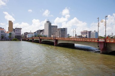 RECIFE - OLINDA, PERNAMBUCO, BRAZIL - JAN 29, 2019: Recife, the capital of Brazils northeastern state of Pernambuco, is distinguished by its many rivers, bridges, islets and peninsulas. clipart