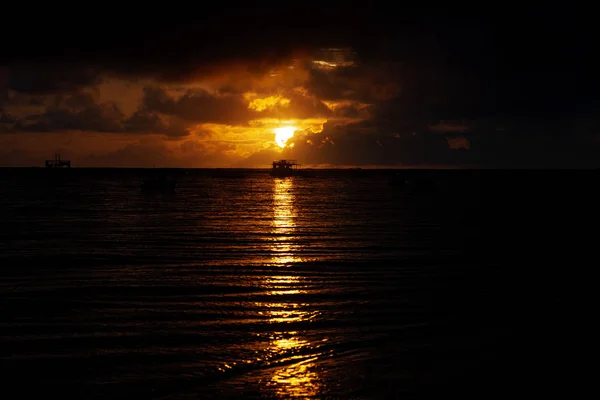 Solnedgång Vid Carneiross Beach Praia Dos Carneiros Pernambuco Brasilien Fantastisk — Stockfoto