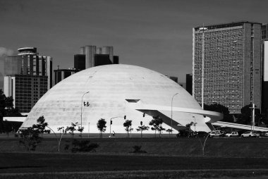 Brasilia, Brezilya- 15 Kasım 2016: Cumhuriyet Ulusal Müzesi. Oscar Niemeyer tarafından tasarlanan ve 2006 yılında açıldı. Brasilia, Brezilya'nın başkenti.