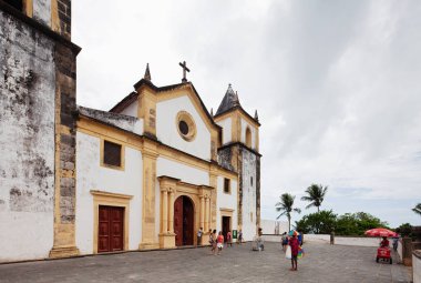 Olinda, Pernambuco, Brezilya - 29 Ocak 2019: Olinda Katedrali Brezilya'da Olinda ve Recife başpiskoposluğuna ev sahipliği eden Pernambuco eyaletinde, Olinda'da bulunan bir Katolik kilisesidir. Se Katedrali