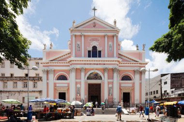 Recife - Olinda, Pernambuco, Brezilya - 29 Ocak 2019: Nossa Senhora de Penha veya Bazilikası da Penha, Pernambuco eyaletinde ki Recife şehrinde bulunan Bir Roma Katolik dini bazilikasıdır.