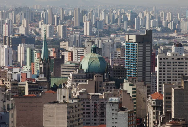 São Paulo Brasil Vista Edifícios Torno Avenida Paulista Com Belo — Fotografia de Stock