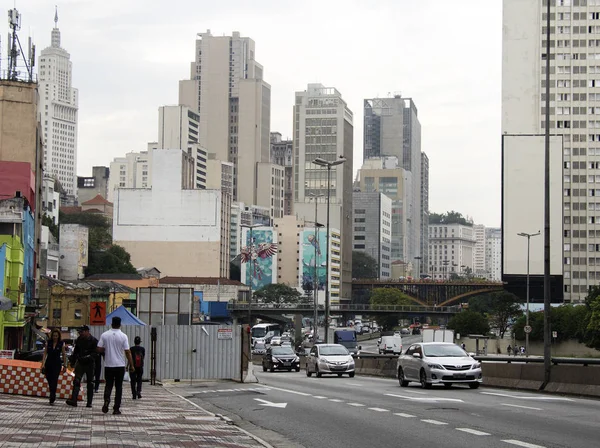 Сао Паулу Базил Сентября 2015 Года Трафик Знаменитом Авеню Мая — стоковое фото