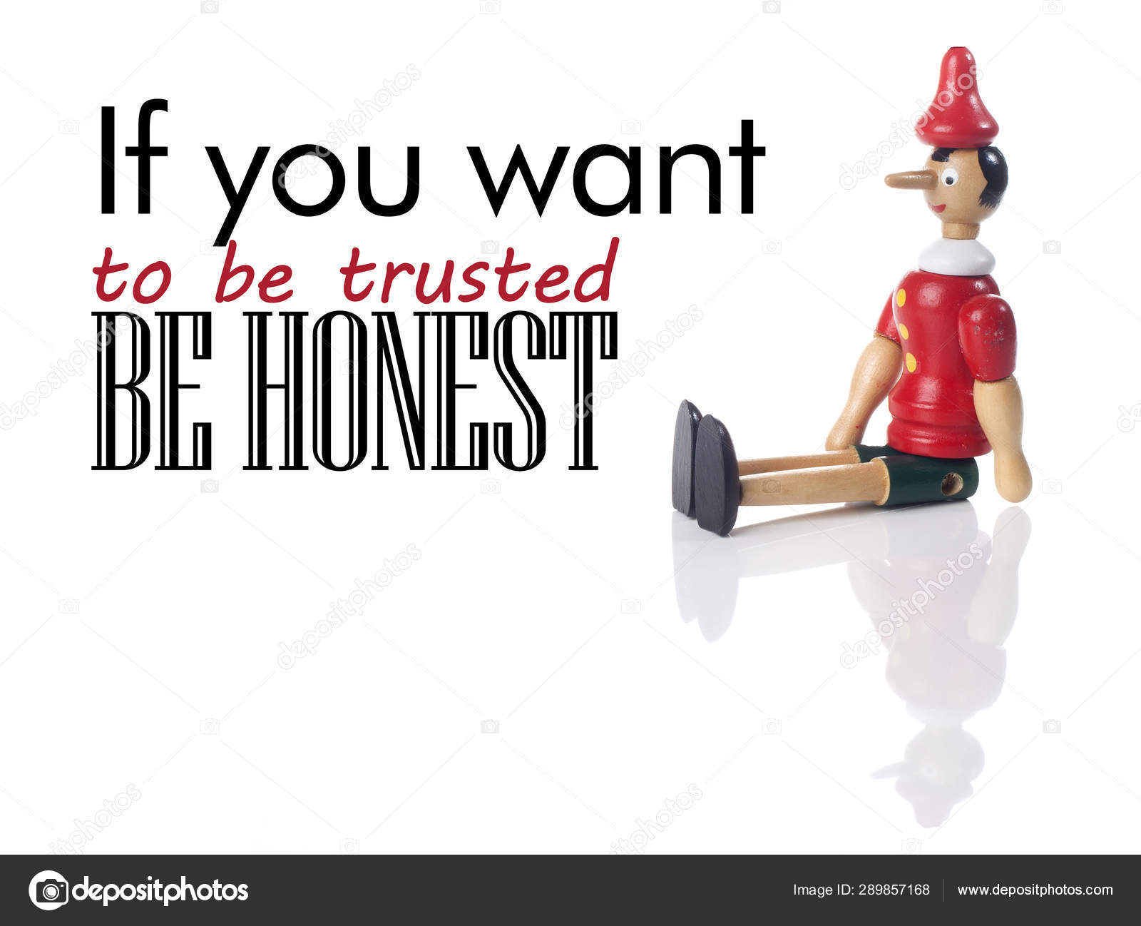 Wooden Pinocchio Life Quote White Background Lie Concept Stock Illustration  by ©dadophotos #289857168