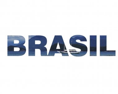 Beyaz arka planda izole edilmiş brasil yazısı 