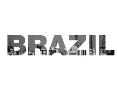Beyaz arka planda izole edilmiş brasil yazısı 