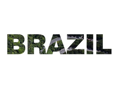 Beyaz arka planda izole edilmiş brasil yazısı 